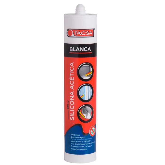 Silicona acética Blanca Tacsa - 280ml - Image 1