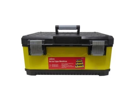 Set (3 en 1) - Caja metálica herramientas c/traba metálica (18-19,5-21) - Duroll