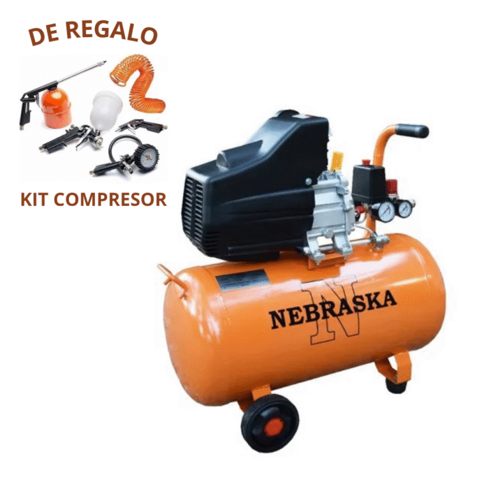 Compresor 2Hp - 24Lts + Kit compresor - NEBRASKA - Image 1