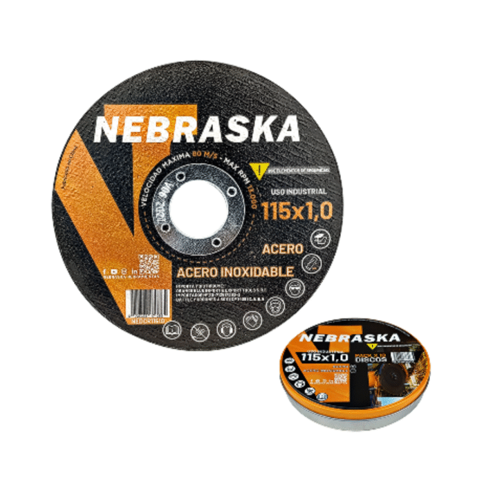 Disco abrasivo p/acero e inox. 115x1.0x22.2 - (Caja x 10 unid) - NEBRASKA - Image 1