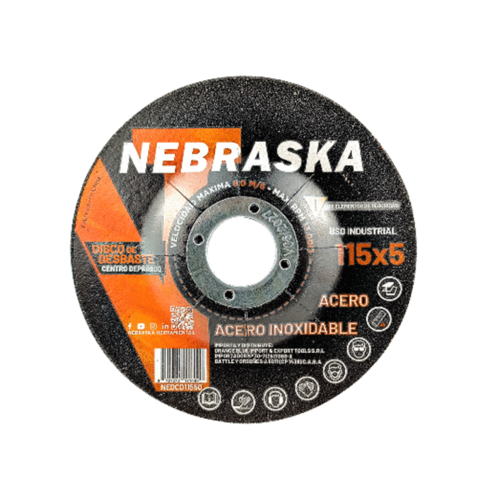 Disco abrasivo c/deprimido p/metal 115x5x22.2 - NEBRASKA - Image 1