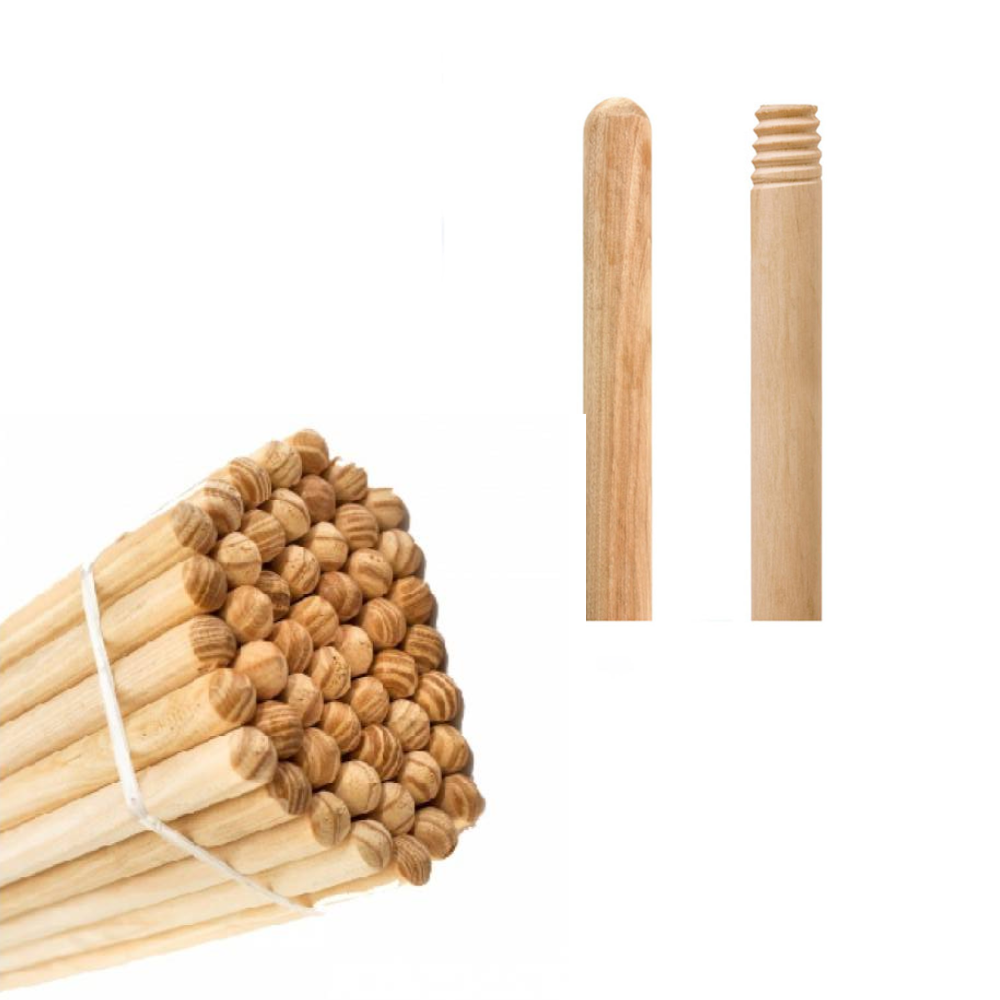 COMBO (5) Cabo madera de 1.2Mts con rosca - Image 1