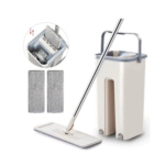 Balde con escurridor con mopa plana y cabo 360